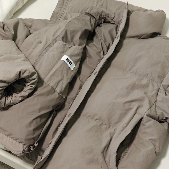 Uniqlo U Padded Volume Jacket Unisex XS Natural - Picture 4 of 8